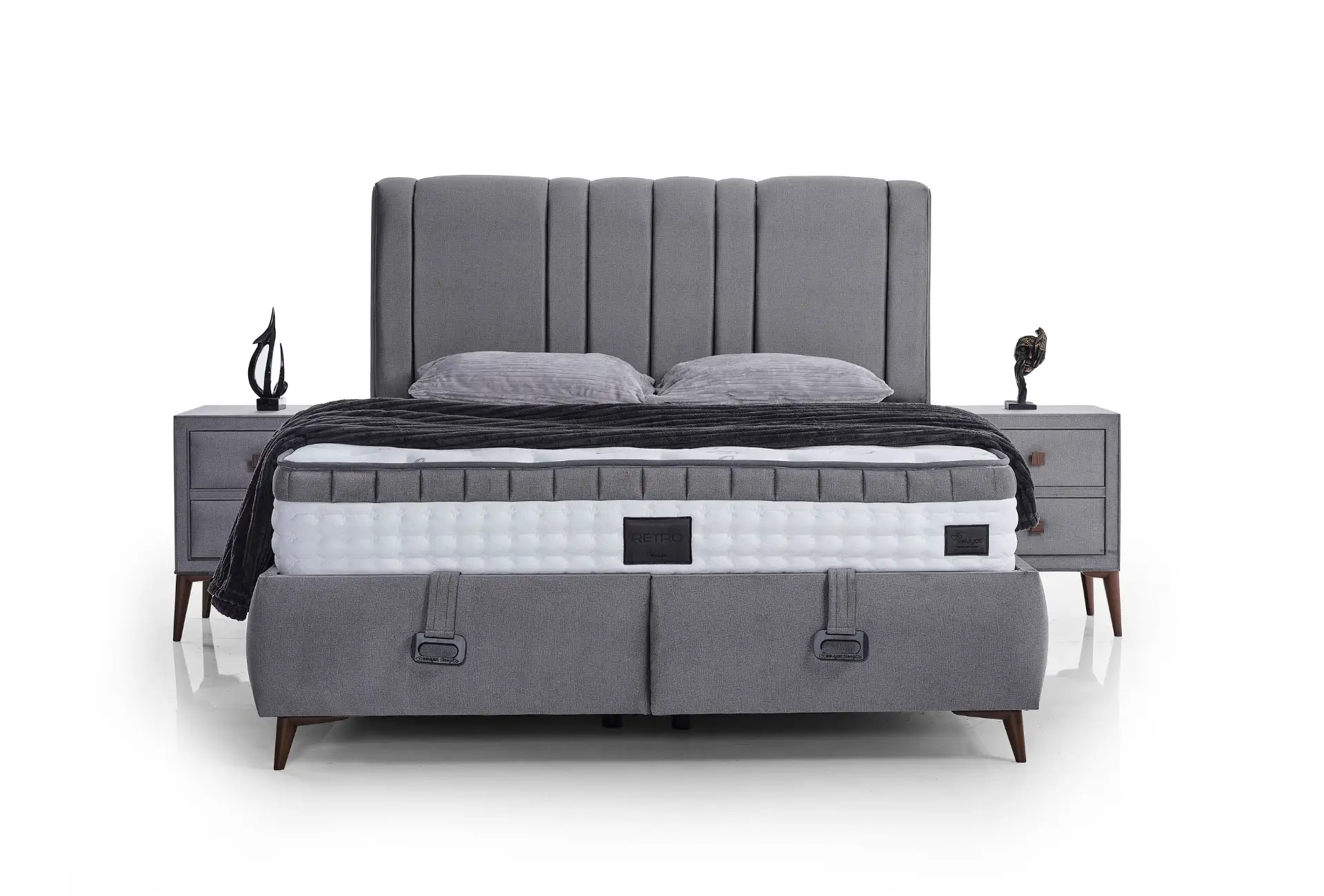 Retro Yatak-Baza-Başlık Uyku Seti - Görsel 2