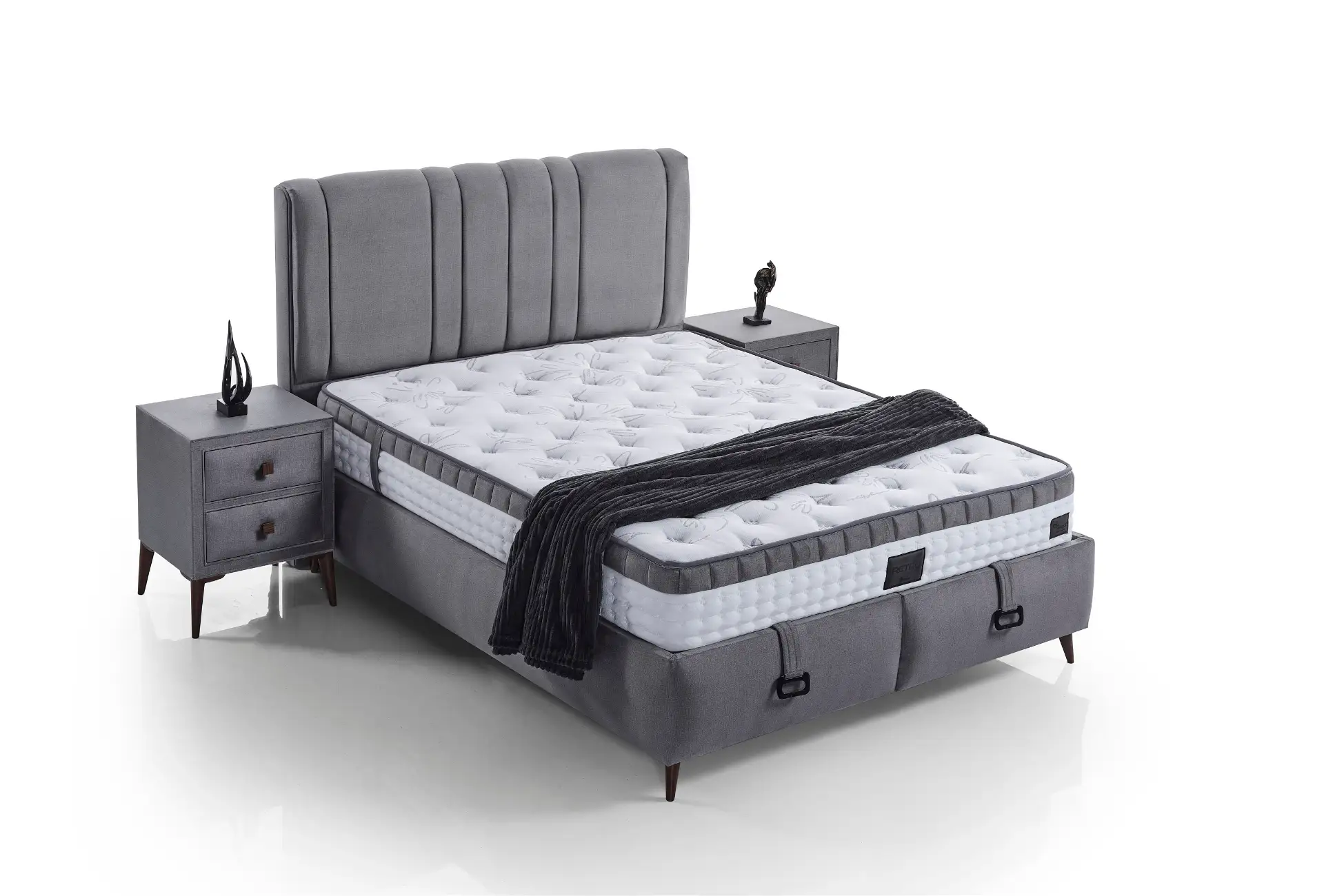 Retro Yatak-Baza-Başlık Uyku Seti - Görsel 3