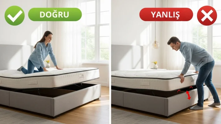 Amortisörü Doğru biçimde kapatmayı Doğru ve Yanlış biçim örnekleriyle gösteren görsel